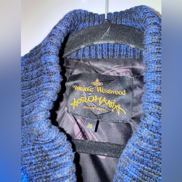 RARE Vivienne Westwood Anglomania Varsity Teddy Jacket Blue Size 36 Small EUC - Picture 4 of 10